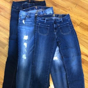 3 pairs of 7 for All Mankind Jeans (Size 29)